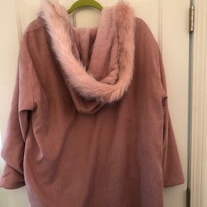Pink Fur Corduroy Jacket Coat